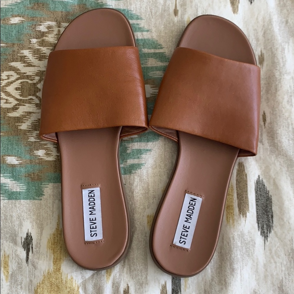 NWOT Steve Madden brown leather sandals sz 8